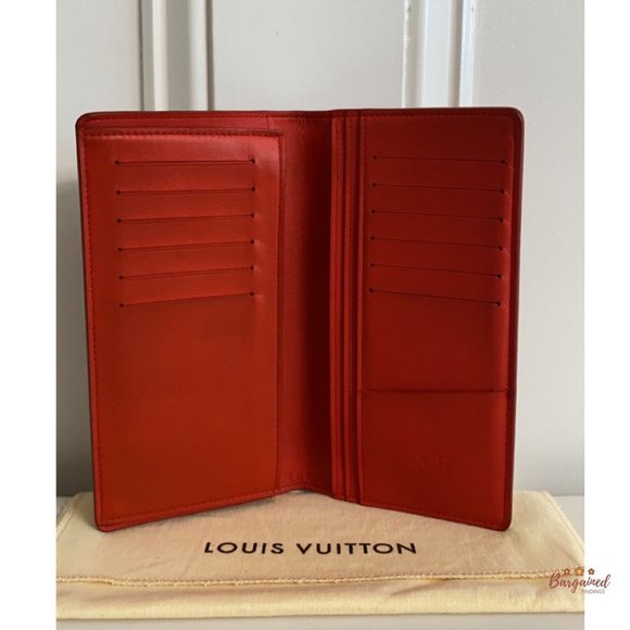 Authentic Louis Vuitton Red Damier Infini Leather Brazza Bifold Wallet - Picture 12 of 12